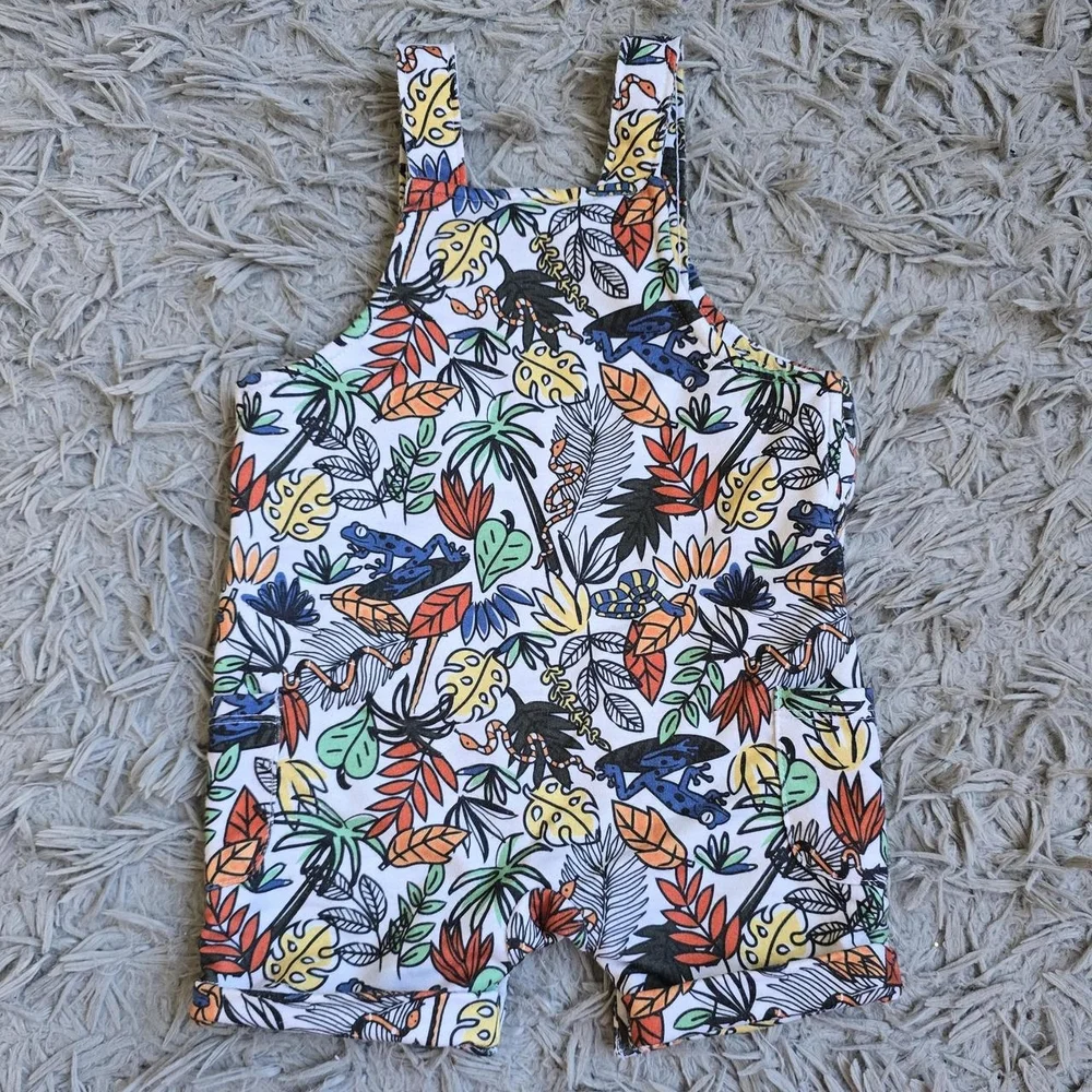 Colorful Leaf Print Baby Romper